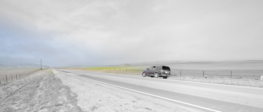 My parents driving West of Bakersfield, Califronia