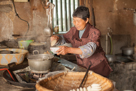 Rong Jie making TangYuan in her kitchen