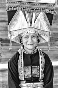 Yao minority / A Yao lady wearing traditional cloths