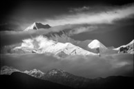 Annapurna Himal / Pokhara - views of Annapurna from the old Fishtail Hotel