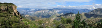 Barrancas Del Cobre / view from our hotel room - to get an idea of scale, there are two people standing on a rock on the very very far left.