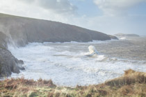 Wales —  not the fish / Mwnt - Welsh has words absent of vowls.