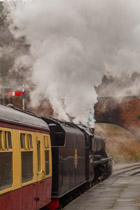 Wales —  not the fish / These big coal burning engines are surprisingly fast.   We chased and raced them all over Wales, catching this in Llangollen.
