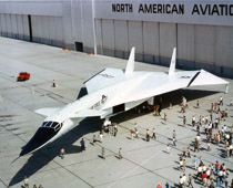 North American XB-70A Valkyrie / North American XB-70A Valkyrie 3/4 front view (top) at the rollout. (U.S. Air Force photo)