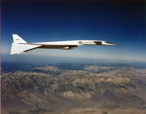 North American XB-70A Valkyrie / North American XB-70A Valkyrie in flight (S/N 62-0001). Note the drooped wings. (U.S. Air Force photo)