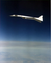 North American XB-70A Valkyrie / North American XB-70A Valkyrie in flight with wings drooped to 65 percent position. (U.S. Air Force photo)
