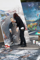 Miso Zo, a peaceful New York-based artist who used to paint portraits on the Malicon in La Paz.