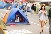 Youthful protest  —everybgody is camping on Connaught Road, Hong Kong