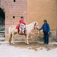 Brian riding the white dragon horse