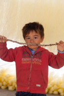 Making rice noodles an outdoor factory in a field