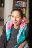 My neighbor Kit and a bit of my camera sutter.