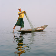 Intha fishermen on Inle Lake (6x6 Kodak Portra 800)