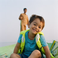 Brian with me at 6am on a row boat taking photos of Intha fishermen on Inle Lake ( Kodak Portra 800 )