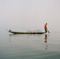 Intha fishermen on Inle Lake (6x6 Kodak Portra 800)