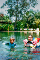Brian with a friend from Korea in the Governors Residence pool in Rangoon  (35mm Kodak Ektar 100)