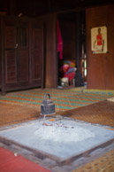 Home of a local Pa'O family in a modern village.   There are 5 qualifications for a village to be "modern" in the Shan state of Burma.  The village must have:  1) a temple, 2) a monastery, 3) a well, 4) a school & 5) a cemetery.   (5d)