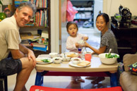 Richard, Valorie & Daisy at our house