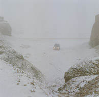 Northwest of Urho - We crossed the GuErBanTongGuTe desert ( Dzungarian Basin of the Gobi Desert)  in such thick fog that we did not see any of it  (501c Portra 800)