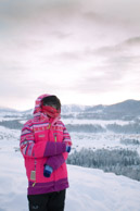 Daisy watching the sun rise at HeMu town