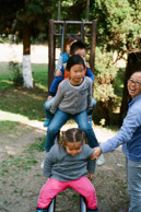 Brian, ShuMing, XiXi, Valorie and Daisy on the shootless slide (Portra 800)